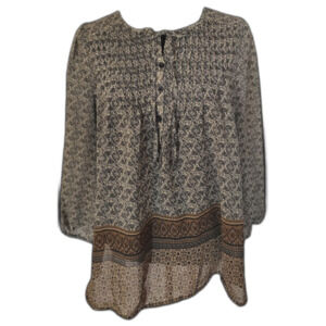 Black Note Bohemian Top Sz Med